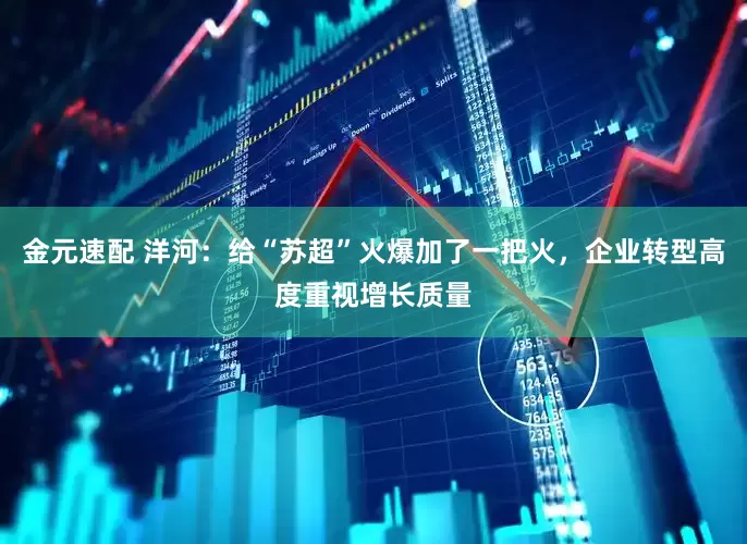 金元速配 洋河：给“苏超”火爆加了一把火，企业转型高度重视增长质量